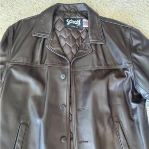 Schott Men’s Brown Leather Jacket.  XL size 44